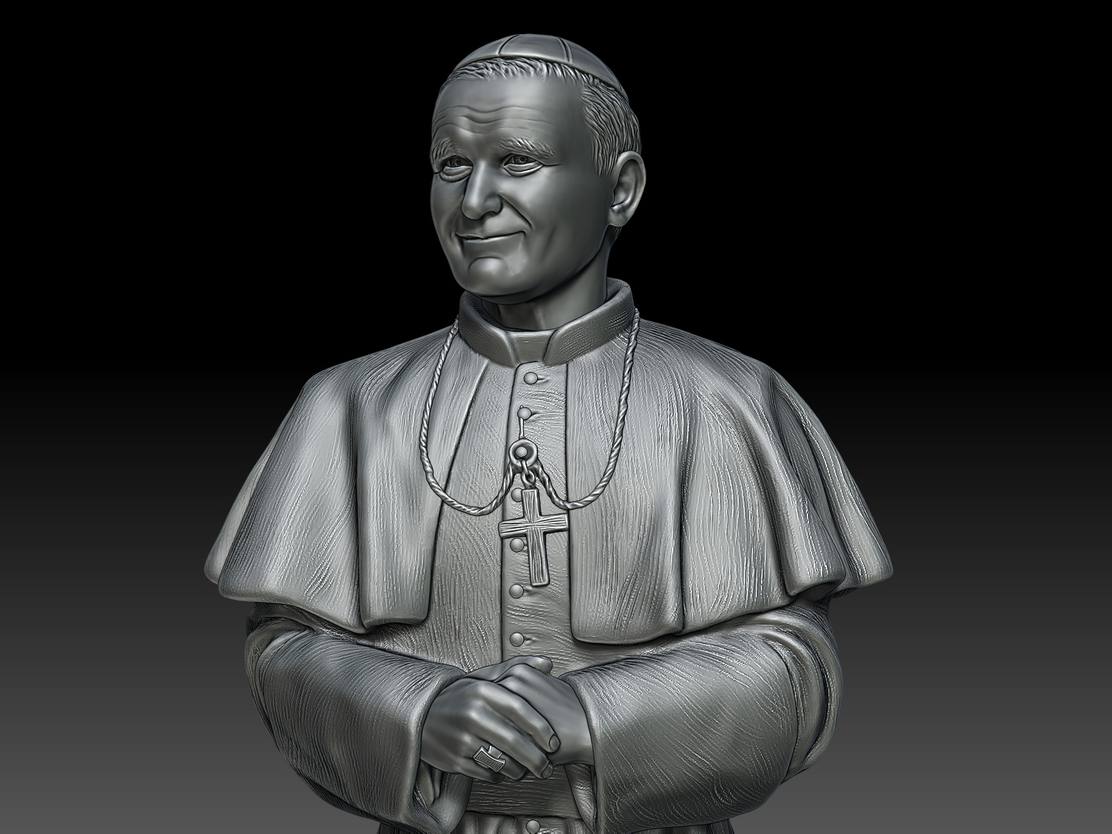 3D Statue of Saint John Paul II the Great